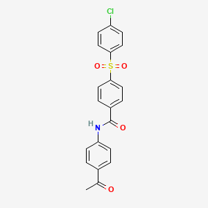 molecular formula C21H16ClNO4S B3704579 N-(4-acetylphenyl)-4-(4-chlorophenyl)sulfonylbenzamide 