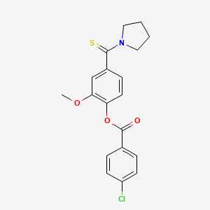 2-Methoxy-4-(pyrrolidin-1-ylcarbonothioyl)phenyl 4-chlorobenzoate