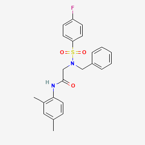 molecular formula C23H23FN2O3S B3704606 N~2~-benzyl-N~1~-(2,4-dimethylphenyl)-N~2~-[(4-fluorophenyl)sulfonyl]glycinamide 