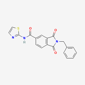 molecular formula C19H13N3O3S B3704611 2-benzyl-1,3-dioxo-N-(1,3-thiazol-2-yl)-2,3-dihydro-1H-isoindole-5-carboxamide 