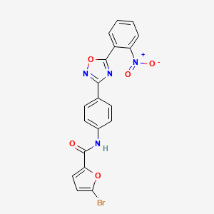 5-bromo-N-[4-[5-(2-nitrophenyl)-1,2,4-oxadiazol-3-yl]phenyl]furan-2-carboxamide