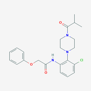 molecular formula C22H26ClN3O3 B370464 N-{3-chloro-2-[4-(2-methylpropanoyl)piperazin-1-yl]phenyl}-2-phenoxyacetamide CAS No. 916036-65-2