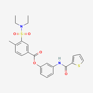 molecular formula C23H24N2O5S2 B3704649 [3-(Thiophene-2-carbonylamino)phenyl] 3-(diethylsulfamoyl)-4-methylbenzoate 