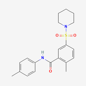 molecular formula C20H24N2O3S B3704666 2-methyl-N-(4-methylphenyl)-5-piperidin-1-ylsulfonylbenzamide 