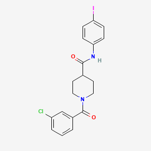 molecular formula C19H18ClIN2O2 B3704688 1-(3-chlorobenzoyl)-N-(4-iodophenyl)piperidine-4-carboxamide 