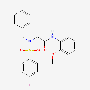 molecular formula C22H21FN2O4S B3704708 N~2~-benzyl-N~2~-[(4-fluorophenyl)sulfonyl]-N~1~-(2-methoxyphenyl)glycinamide 