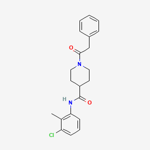 molecular formula C21H23ClN2O2 B3704742 N-(3-chloro-2-methylphenyl)-1-(2-phenylacetyl)piperidine-4-carboxamide 