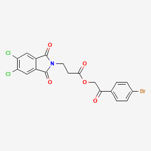 2-(4-BROMOPHENYL)-2-OXOETHYL 3-(5,6-DICHLORO-1,3-DIOXOISOINDOL-2-YL)PROPANOATE