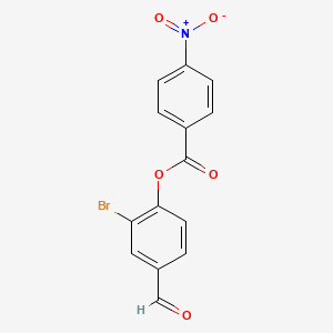 molecular formula C14H8BrNO5 B3704750 2-bromo-4-formylphenyl 4-nitrobenzoate 