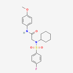 2-[cyclohexyl-(4-fluorophenyl)sulfonylamino]-N-(4-methoxyphenyl)acetamide