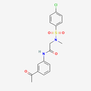 N-(3-acetylphenyl)-2-[(4-chlorophenyl)sulfonyl-methylamino]acetamide