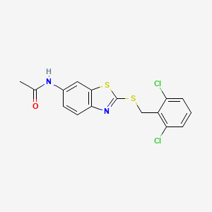 N-{2-[(2,6-dichlorobenzyl)thio]-1,3-benzothiazol-6-yl}acetamide