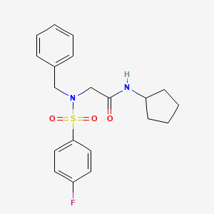 molecular formula C20H23FN2O3S B3704802 2-[benzyl-(4-fluorophenyl)sulfonylamino]-N-cyclopentylacetamide 