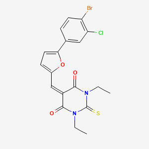 5-{[5-(4-bromo-3-chlorophenyl)furan-2-yl]methylidene}-1,3-diethyl-2-thioxodihydropyrimidine-4,6(1H,5H)-dione