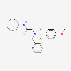 molecular formula C23H30N2O4S B3704822 N~2~-benzyl-N~1~-cycloheptyl-N~2~-[(4-methoxyphenyl)sulfonyl]glycinamide 