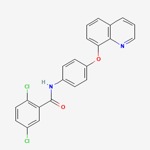 molecular formula C22H14Cl2N2O2 B3704836 2,5-dichloro-N-(4-quinolin-8-yloxyphenyl)benzamide 