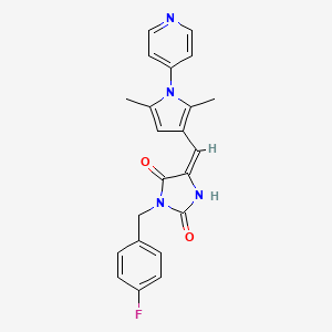 5-{[2,5-dimethyl-1-(4-pyridinyl)-1H-pyrrol-3-yl]methylene}-3-(4-fluorobenzyl)-2,4-imidazolidinedione