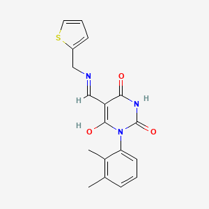 molecular formula C18H17N3O3S B3704848 1-(2,3-dimethylphenyl)-5-{[(2-thienylmethyl)amino]methylene}-2,4,6(1H,3H,5H)-pyrimidinetrione 