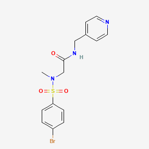 molecular formula C15H16BrN3O3S B3704854 N~2~-[(4-bromophenyl)sulfonyl]-N~2~-methyl-N-(pyridin-4-ylmethyl)glycinamide 