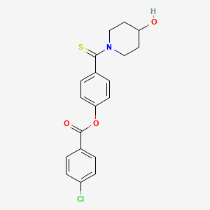 4-[(4-hydroxy-1-piperidinyl)carbonothioyl]phenyl 4-chlorobenzoate