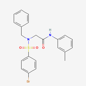 molecular formula C22H21BrN2O3S B3704880 N~2~-benzyl-N~2~-[(4-bromophenyl)sulfonyl]-N-(3-methylphenyl)glycinamide 