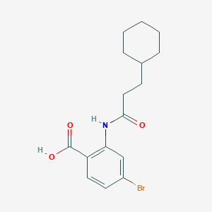 molecular formula C16H20BrNO3 B3704886 4-bromo-2-[(3-cyclohexylpropanoyl)amino]benzoic acid 