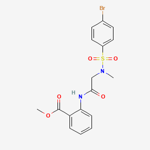 molecular formula C17H17BrN2O5S B3704895 methyl 2-({N-[(4-bromophenyl)sulfonyl]-N-methylglycyl}amino)benzoate 