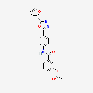 3-[({4-[5-(2-furyl)-1,3,4-oxadiazol-2-yl]phenyl}amino)carbonyl]phenyl propionate