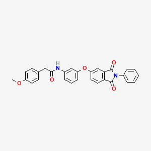 molecular formula C29H22N2O5 B3704911 N-{3-[(1,3-dioxo-2-phenyl-2,3-dihydro-1H-isoindol-5-yl)oxy]phenyl}-2-(4-methoxyphenyl)acetamide 