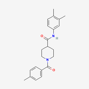 N-(3,4-dimethylphenyl)-1-[(4-methylphenyl)carbonyl]piperidine-4-carboxamide