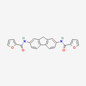 molecular formula C23H16N2O4 B3704952 N-[7-(furan-2-carbonylamino)-9H-fluoren-2-yl]furan-2-carboxamide 