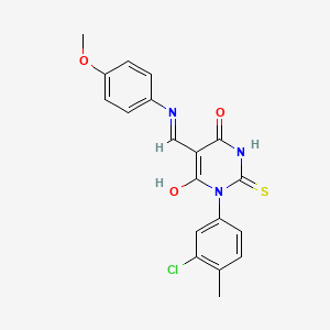 1-(3-chloro-4-methylphenyl)-5-{[(4-methoxyphenyl)amino]methylene}-2-thioxodihydro-4,6(1H,5H)-pyrimidinedione