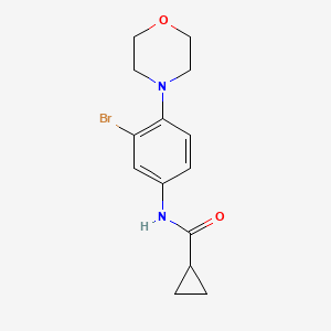 molecular formula C14H17BrN2O2 B3704963 N-[3-bromo-4-(4-morpholinyl)phenyl]cyclopropanecarboxamide 