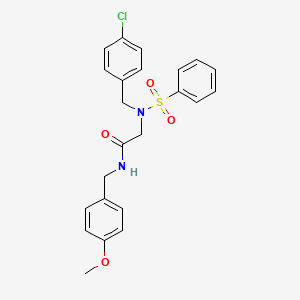 molecular formula C23H23ClN2O4S B3704984 N~2~-(4-chlorobenzyl)-N~1~-(4-methoxybenzyl)-N~2~-(phenylsulfonyl)glycinamide 