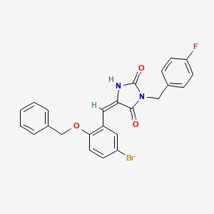 molecular formula C24H18BrFN2O3 B3705013 5-[2-(benzyloxy)-5-bromobenzylidene]-3-(4-fluorobenzyl)-2,4-imidazolidinedione 