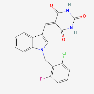 molecular formula C20H13ClFN3O3 B3705028 5-[[1-[(2-Chloro-6-fluorophenyl)methyl]indol-3-yl]methylidene]-1,3-diazinane-2,4,6-trione 