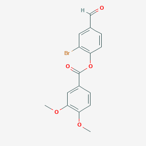 molecular formula C16H13BrO5 B3705041 (2-Bromo-4-formylphenyl) 3,4-dimethoxybenzoate 