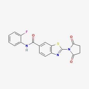 2-(2,5-dioxo-1-pyrrolidinyl)-N-(2-fluorophenyl)-1,3-benzothiazole-6-carboxamide