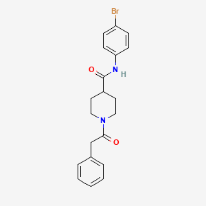 molecular formula C20H21BrN2O2 B3705082 N-(4-bromophenyl)-1-(2-phenylacetyl)piperidine-4-carboxamide 