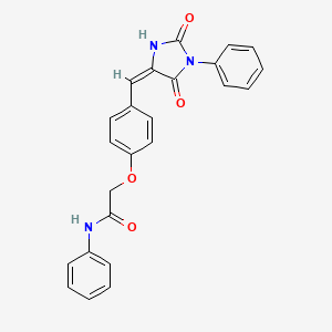 2-{4-[(E)-(2,5-dioxo-1-phenylimidazolidin-4-ylidene)methyl]phenoxy}-N-phenylacetamide