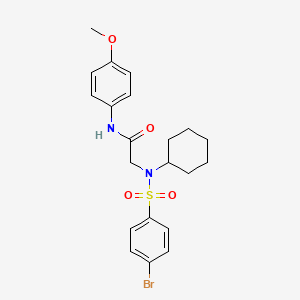 molecular formula C21H25BrN2O4S B3705130 N~2~-[(4-bromophenyl)sulfonyl]-N~2~-cyclohexyl-N-(4-methoxyphenyl)glycinamide 