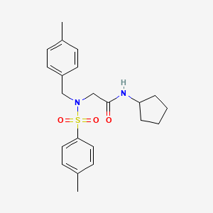 molecular formula C22H28N2O3S B3705141 N-cyclopentyl-2-[(4-methylphenyl)methyl-(4-methylphenyl)sulfonylamino]acetamide 