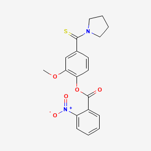 molecular formula C19H18N2O5S B3705188 [2-Methoxy-4-(pyrrolidine-1-carbothioyl)phenyl] 2-nitrobenzoate 