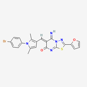 (6Z)-6-[[1-(4-bromophenyl)-2,5-dimethylpyrrol-3-yl]methylidene]-2-(furan-2-yl)-5-imino-[1,3,4]thiadiazolo[3,2-a]pyrimidin-7-one