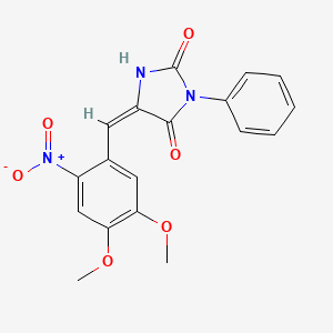 (5E)-5-[(4,5-dimethoxy-2-nitrophenyl)methylidene]-3-phenylimidazolidine-2,4-dione