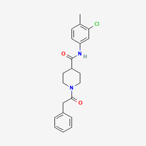 N-(3-chloro-4-methylphenyl)-1-(2-phenylacetyl)piperidine-4-carboxamide