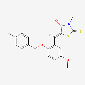 molecular formula C20H19NO3S2 B3705218 5-{5-methoxy-2-[(4-methylbenzyl)oxy]benzylidene}-3-methyl-2-thioxo-1,3-thiazolidin-4-one 