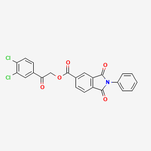 molecular formula C23H13Cl2NO5 B3705237 2-(3,4-dichlorophenyl)-2-oxoethyl 1,3-dioxo-2-phenyl-5-isoindolinecarboxylate 