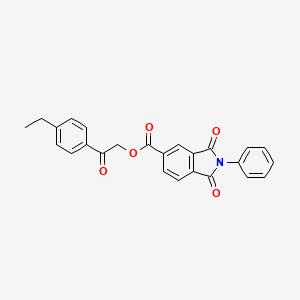 molecular formula C25H19NO5 B3705242 2-(4-ethylphenyl)-2-oxoethyl 1,3-dioxo-2-phenyl-5-isoindolinecarboxylate 