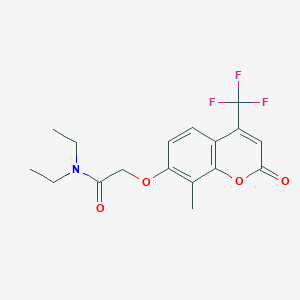 N,N-diethyl-2-{[8-methyl-2-oxo-4-(trifluoromethyl)-2H-chromen-7-yl]oxy}acetamide